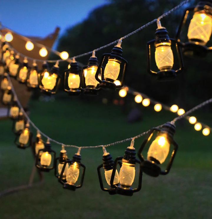 Decorative Outdoor LED Star And Globe String Lights Weather-Resistant Versatile Hanging Garland Bowlift
