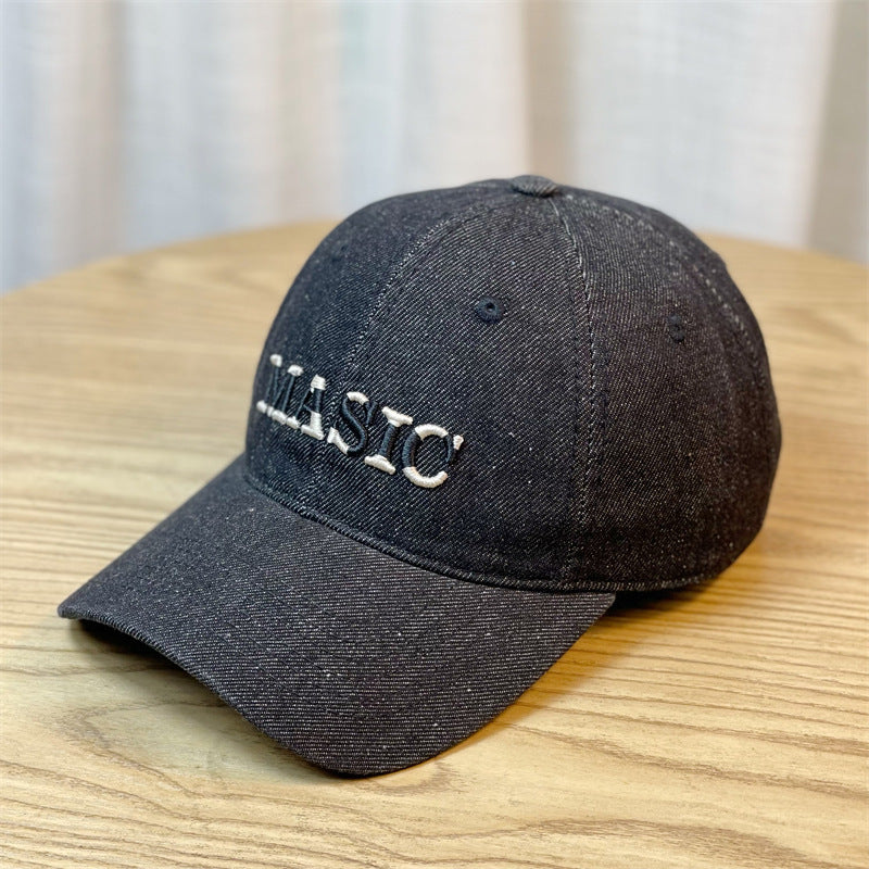 Women's Embroidered Denim Baseball Cap Bowlift