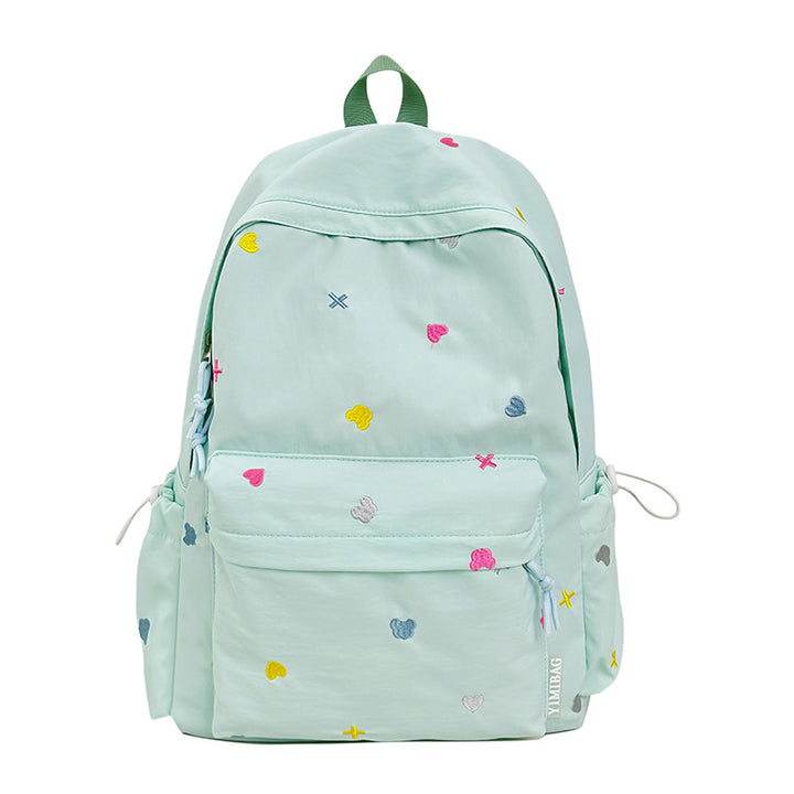 Playful Heart-Patterned Backpack Bowlift