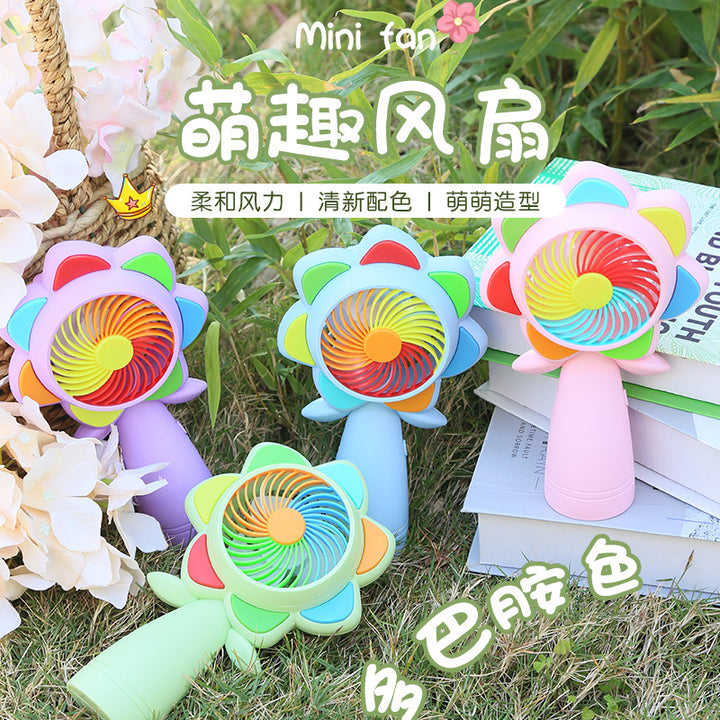 Unisex Portable Mini Hand Fan in Flower Design Bowlift