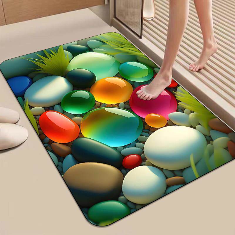 Natural Stone Patterned Bath Mat Bowlift