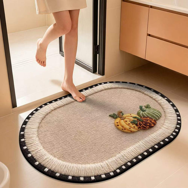 Pumpkin-Themed Decorative Bath Mat Bowlift
