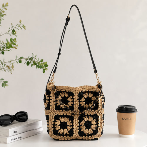 Fashionable Shoulder Bag Made of Handmade Crochet Material Bowlift