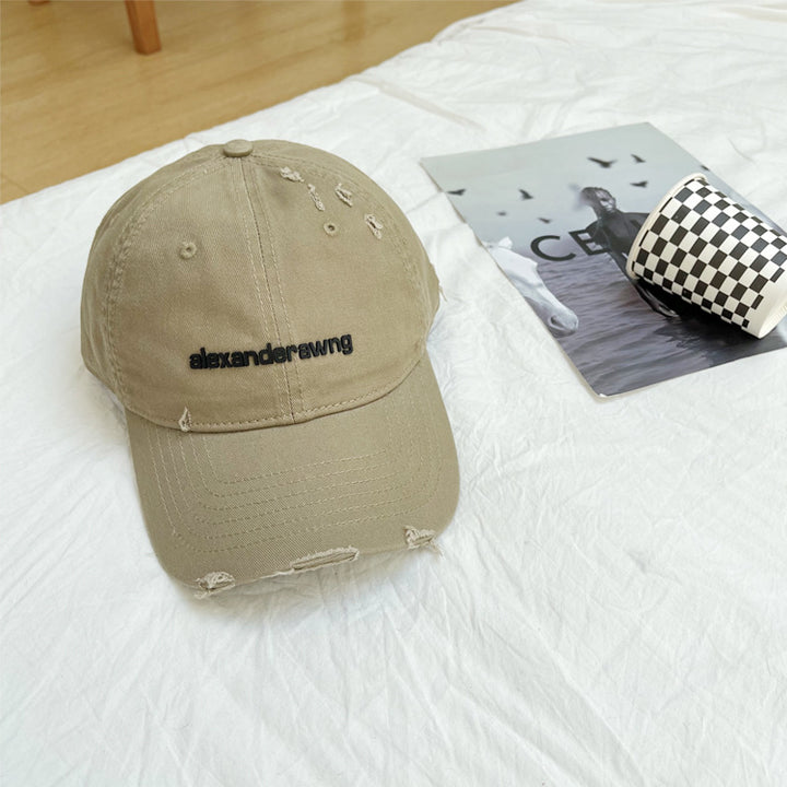 Unisex Distressed Cotton Baseball Cap Bowlift