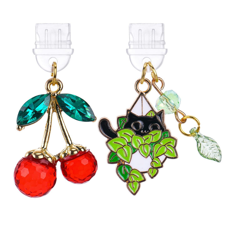 Playful Fruit and Cat Charm Earrings Bowlift