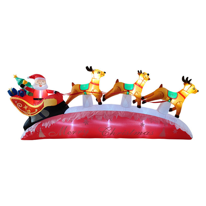 Inflatable Led Yard Santa Riding Polar Bear Outdoor Christmas Decoration With Internal Fan And Anchor Stakes