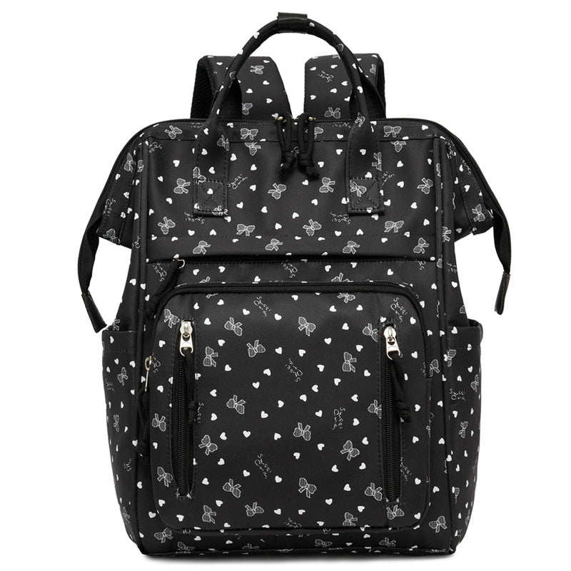Stylish Heart-Printed Multi-Pocket Backpack Bowlift
