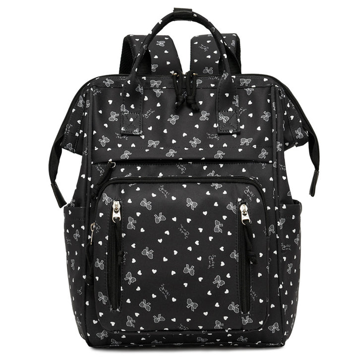 Stylish Heart-Printed Multi-Pocket Backpack Bowlift