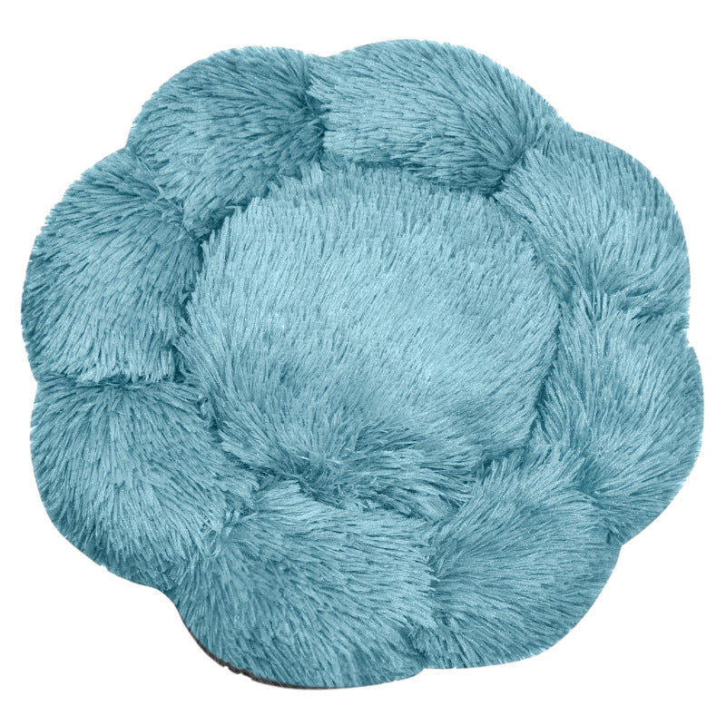 Flower-Shaped Plush Dog Bed