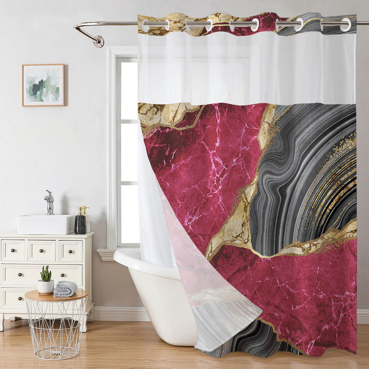 Elegant Marble Design Shower Curtain Bowlift