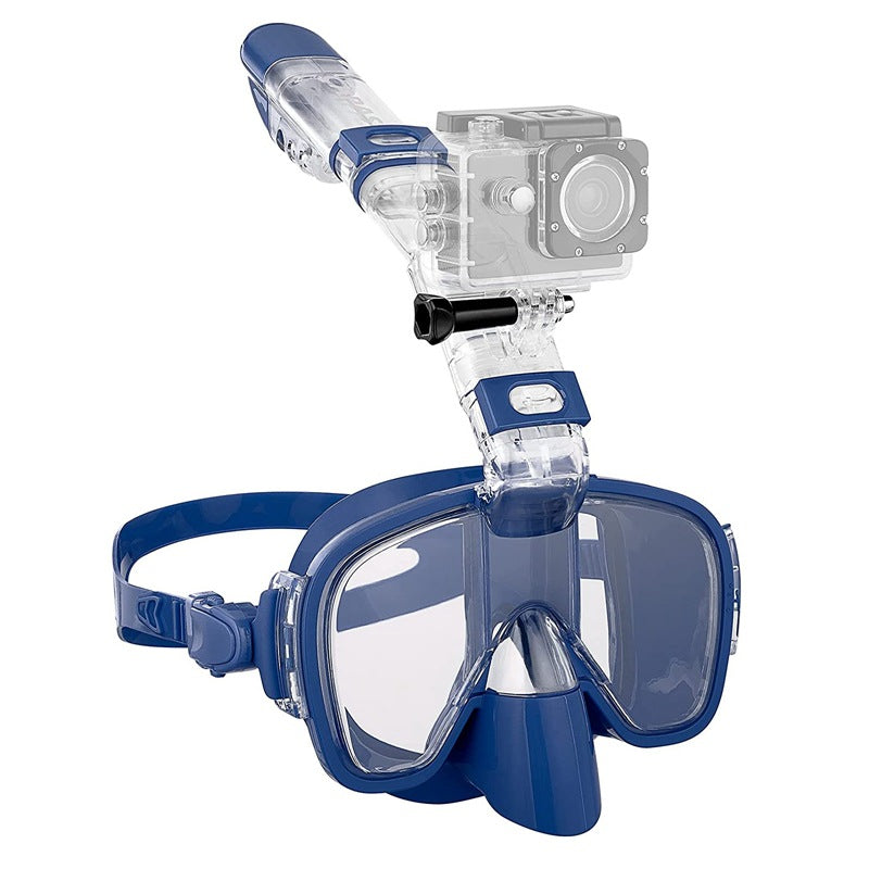 Diving mask with visibility protection and flexible snorkel Bowlift