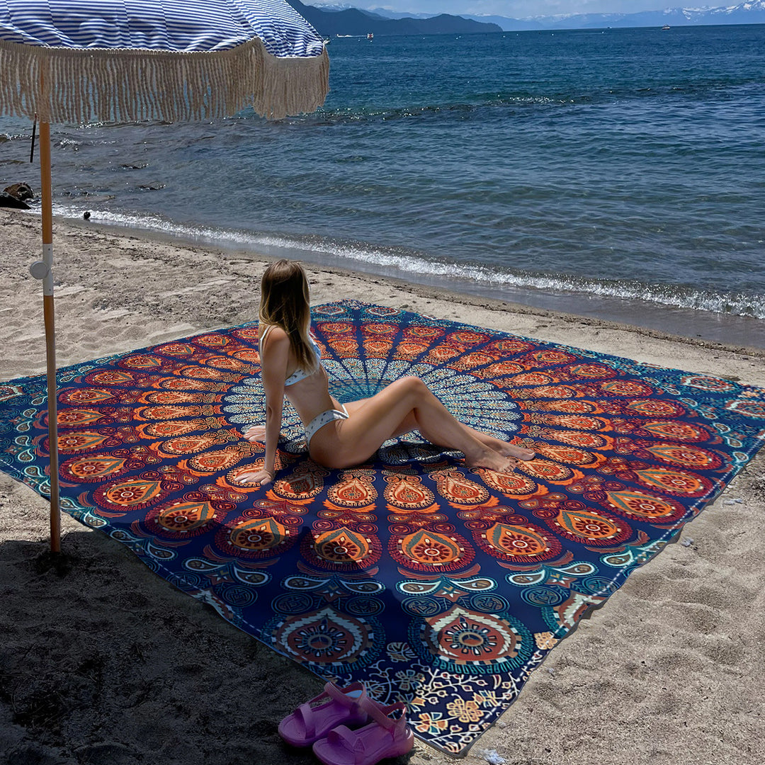 Mandala Design Beach Mat Bowlift