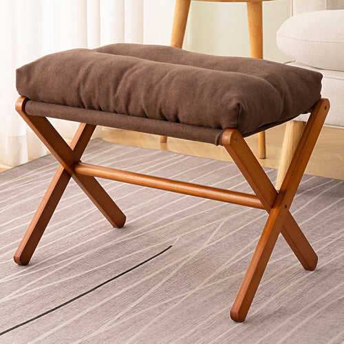 Foldable Stool With Padded Seat And Sturdy Wooden Structure Bowlift