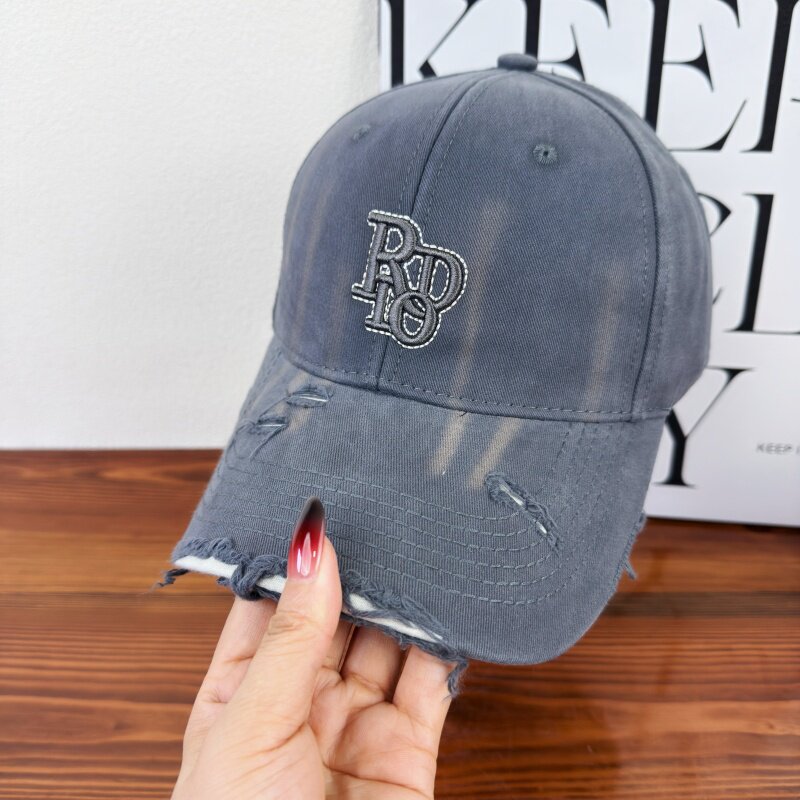 Women's Distressed Classic Cotton Baseball Cap Bowlift