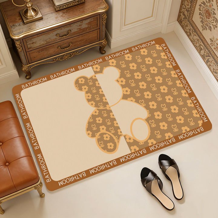 Geometric Patterned Memory Foam Bath Mat Bowlift