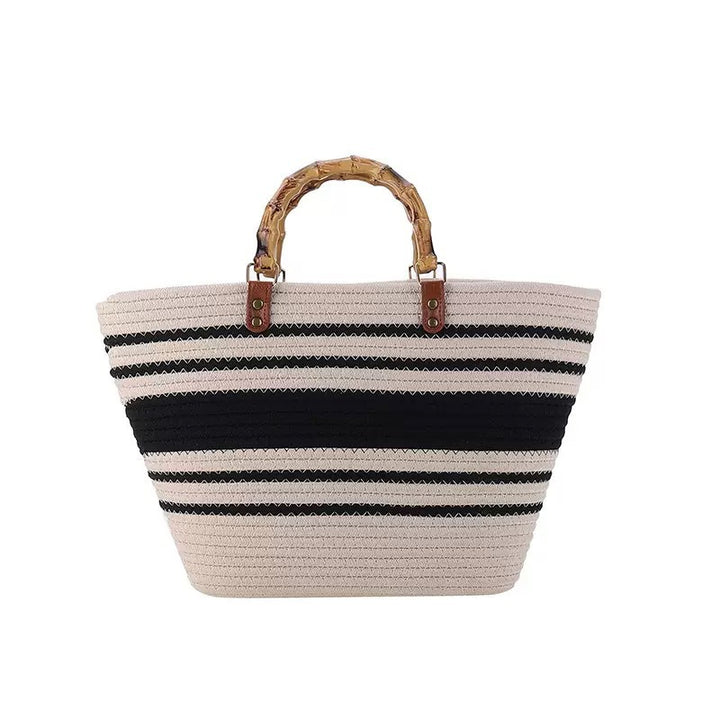 Practical beach bag with bamboo handles Bowlift