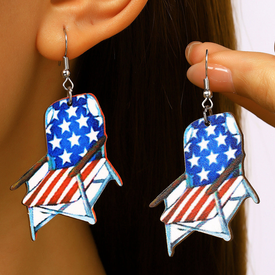 Women's unusual star-rose acrylic earrings with feather-light wearing comfort and fishhook closure Bowlift