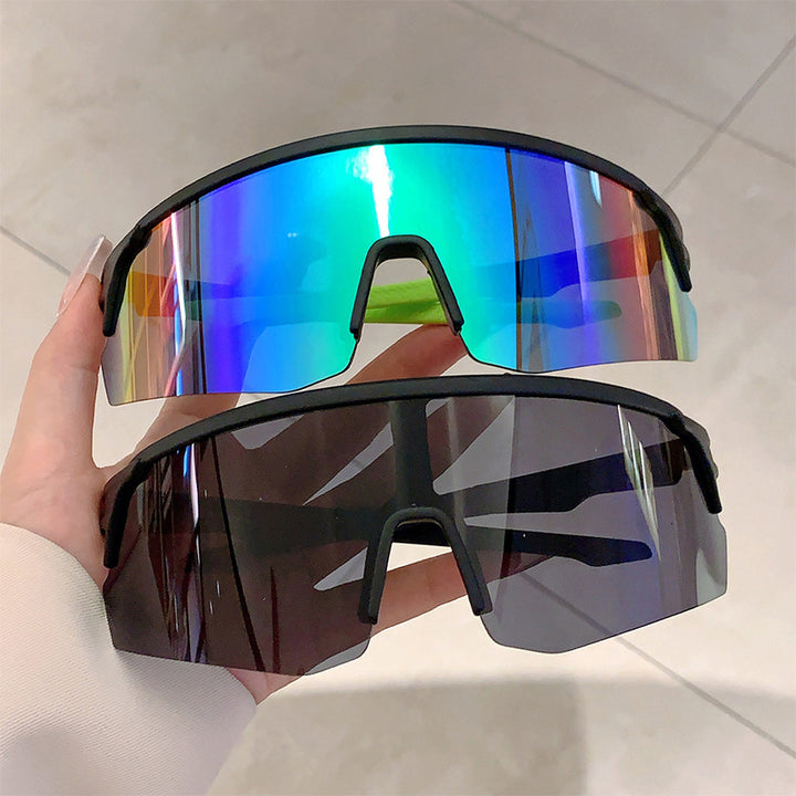 Unisex nan sporty performance sunglasses with continuous visor lens and shatterproof polycarbonate lens Bowlift
