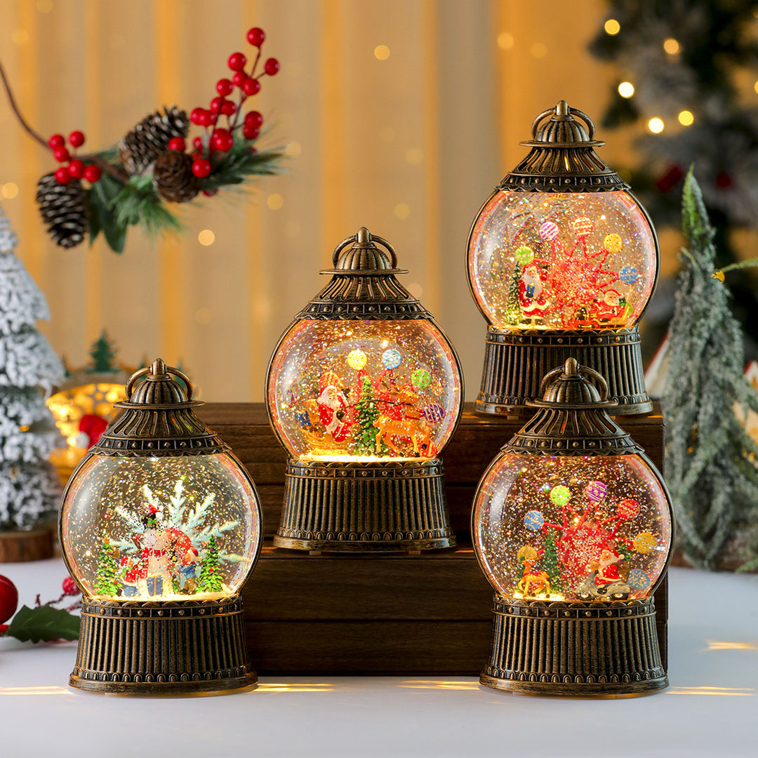 Decorative LED Snow Globe Lantern Bowlift