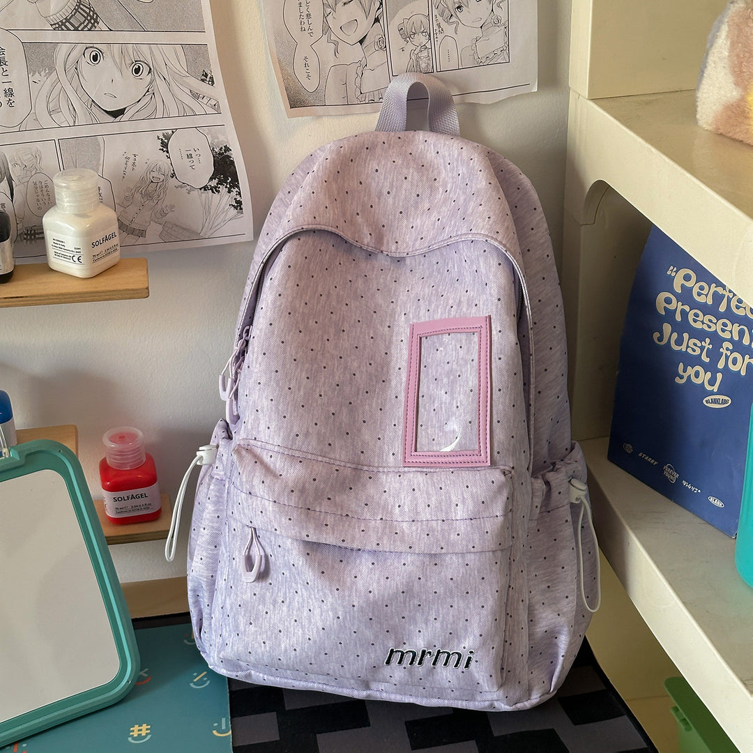Stylish Dot-Patterned Backpack Bowlift