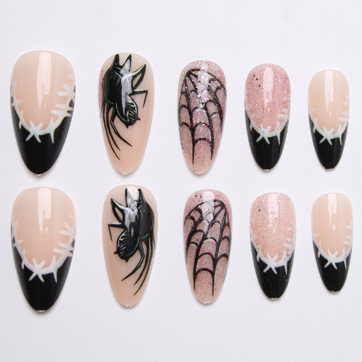 Creative spider design artificial nails Bowlift