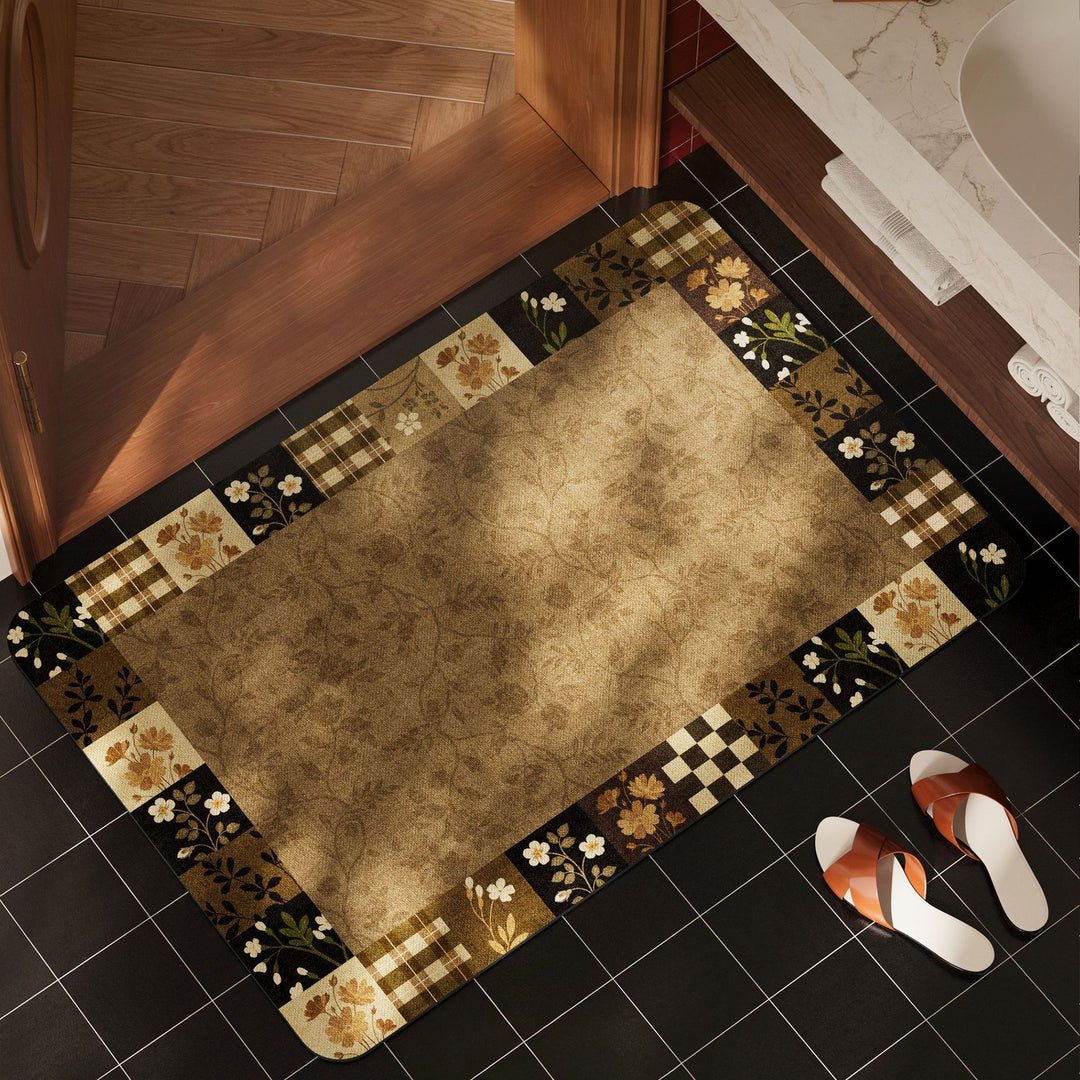 Floral Pattern Non-Slip Bath Mat