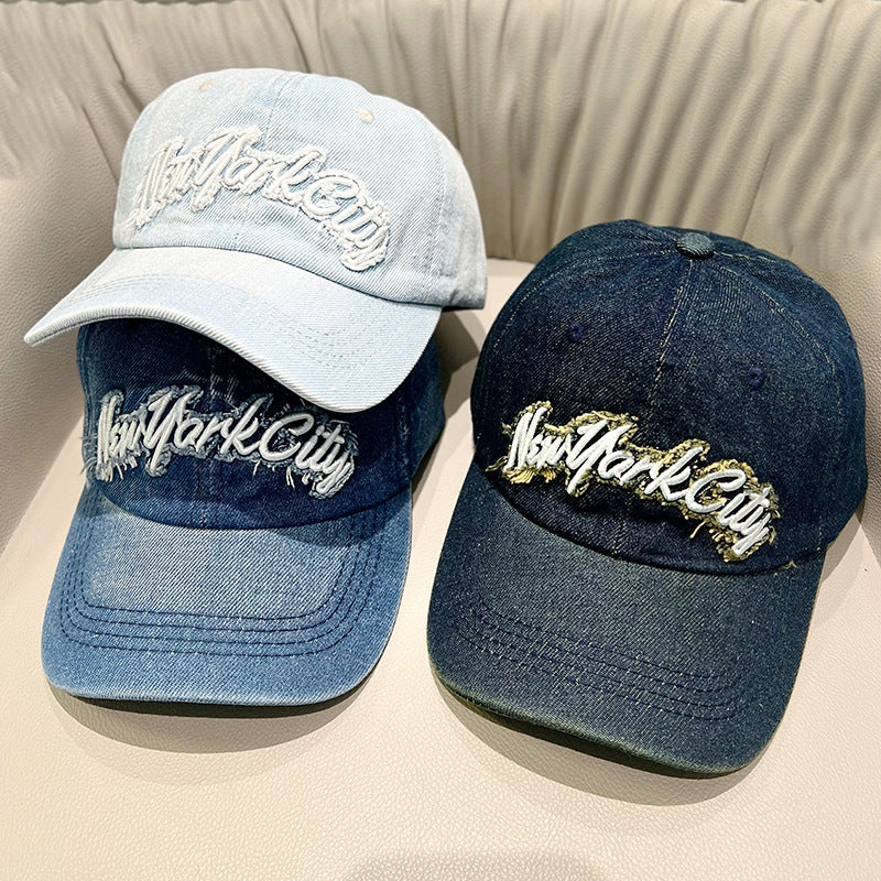 Women's Distressed Denim Cap Bowlift