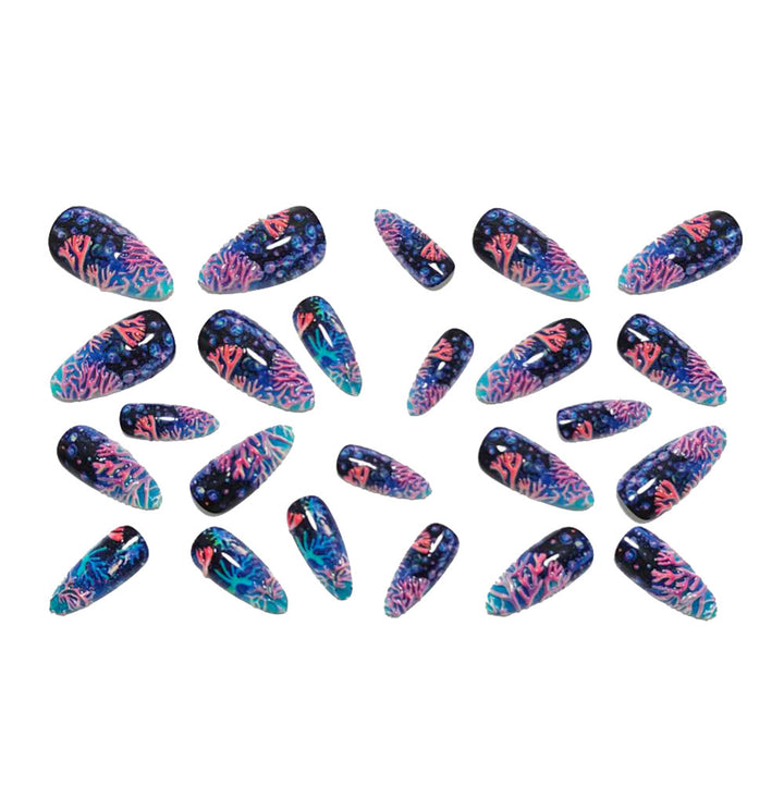 Artifical nails with sea coral design Bowlift