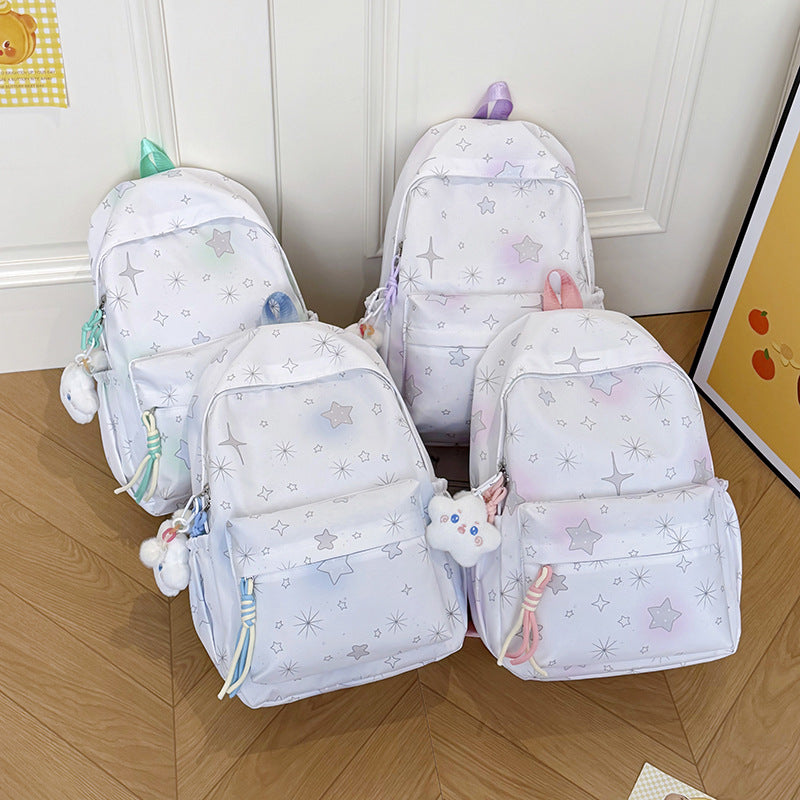 Star-Patterned School Backpack Bowlift