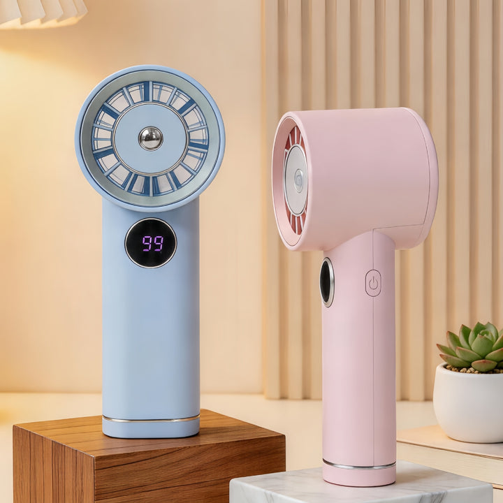 Portable USB Hand Fan with LCD Display Bowlift