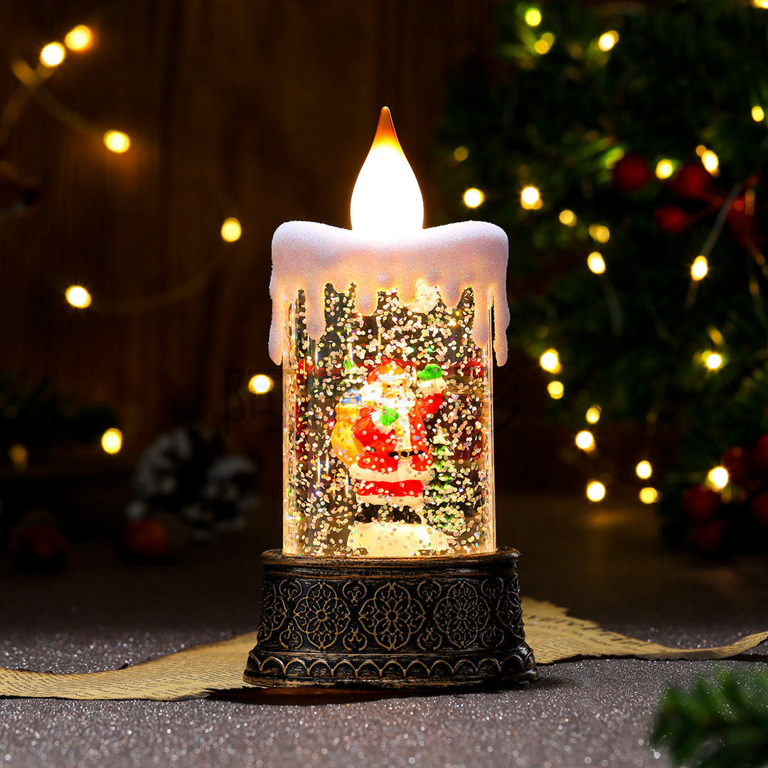 LED Illuminated Snow Globe Candle Decoration Bowlift