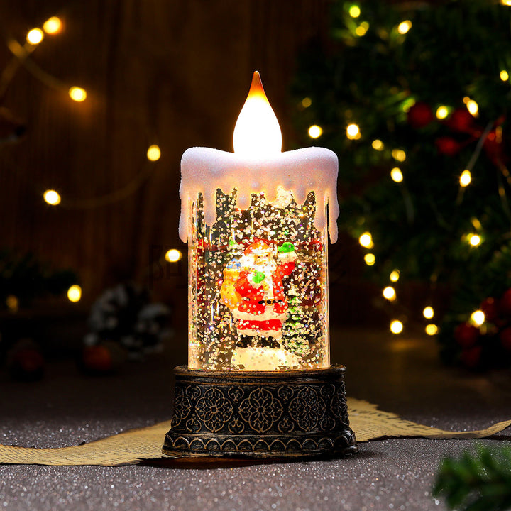 LED Illuminated Snow Globe Candle Decoration Bowlift