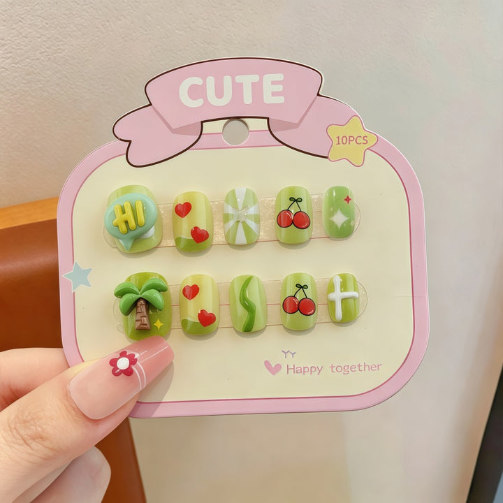 Playful artificial nail set with colorful designs Bowlift