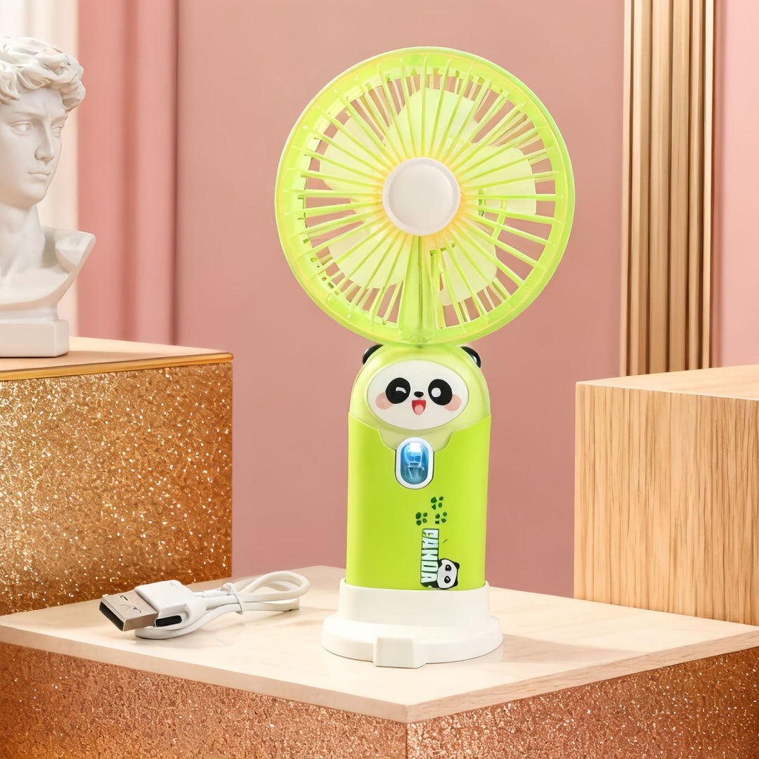 Ladies portable hand fan with cute rabbit design Bowlift