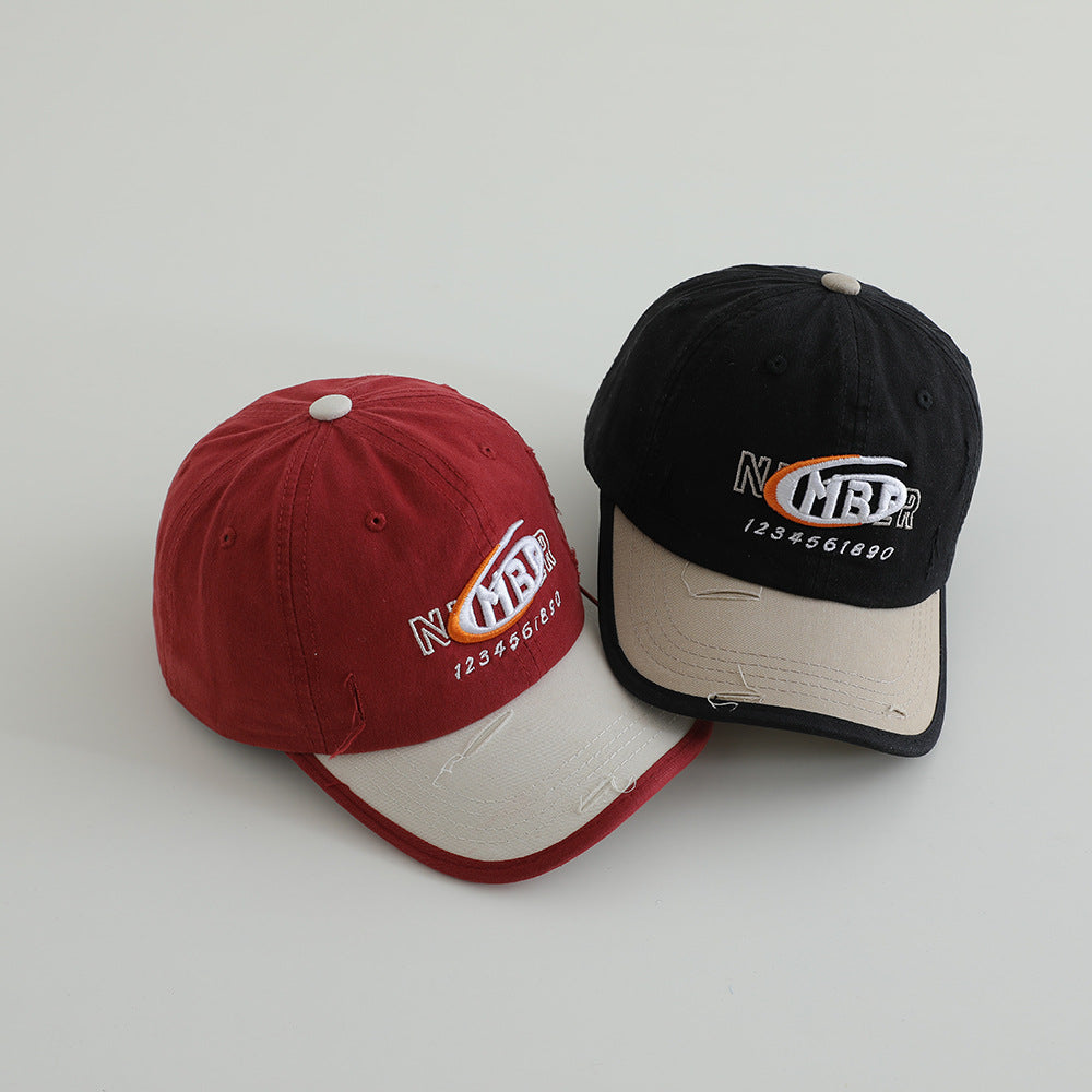 Men's Distressed Cotton Logo Baseball Cap Bowlift