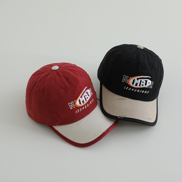 Men's Distressed Cotton Logo Baseball Cap Bowlift