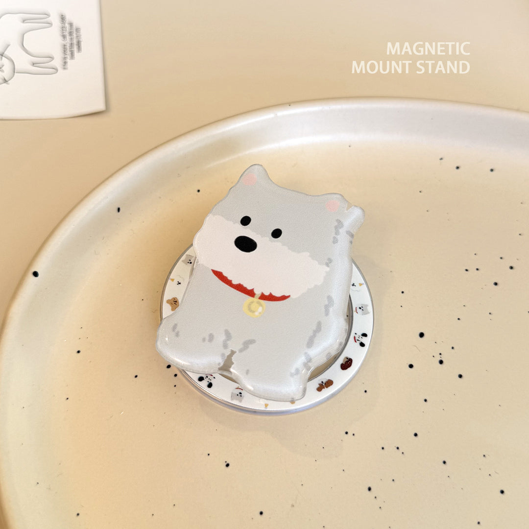 Magnetic smartphone holder in cute dog design Bowlift