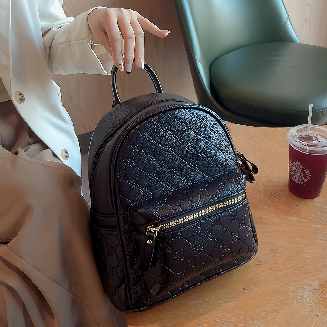 Floral Textured Mini Backpack Bowlift