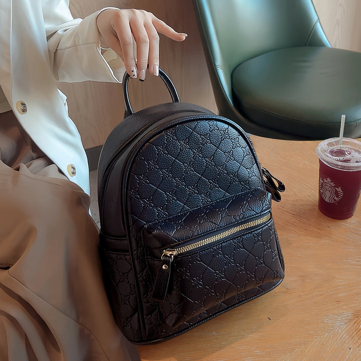 Floral Textured Mini Backpack Bowlift