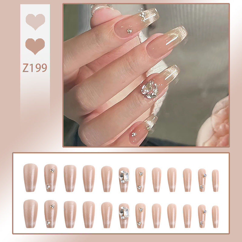 Elegant Rhinestone-Embellished Press-On Nails