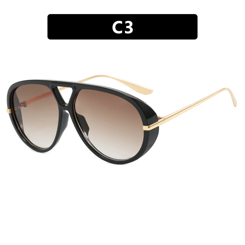 Women's oversized sunglasses with elegant plastic frame and mirrored lenses Bowlift
