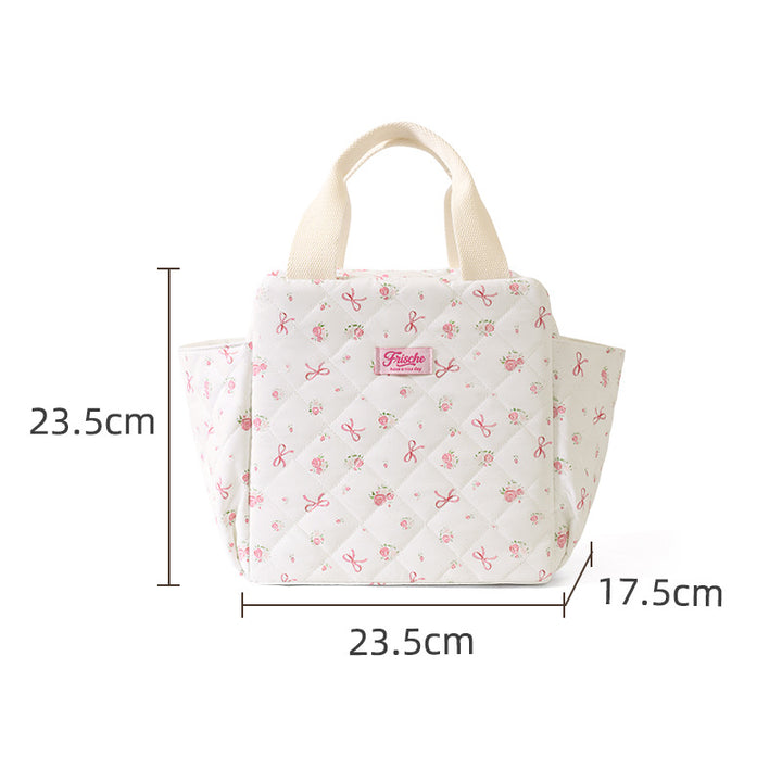 Insulated Heart Patterned Lunch Tote Bowlift