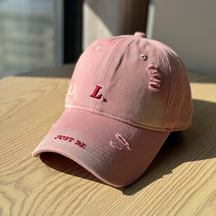 Women's Distressed Cotton Baseball Cap Bowlift