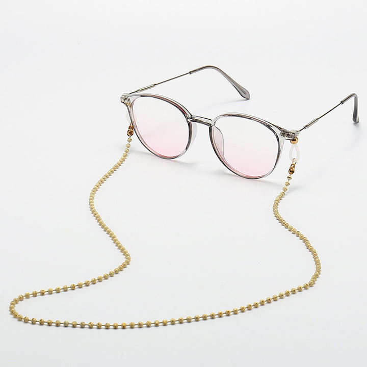 Fashionable Cat-Eye Glasses with Beaded Chain Bowlift
