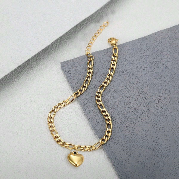 Heart Charm Link Bracelet Bowlift