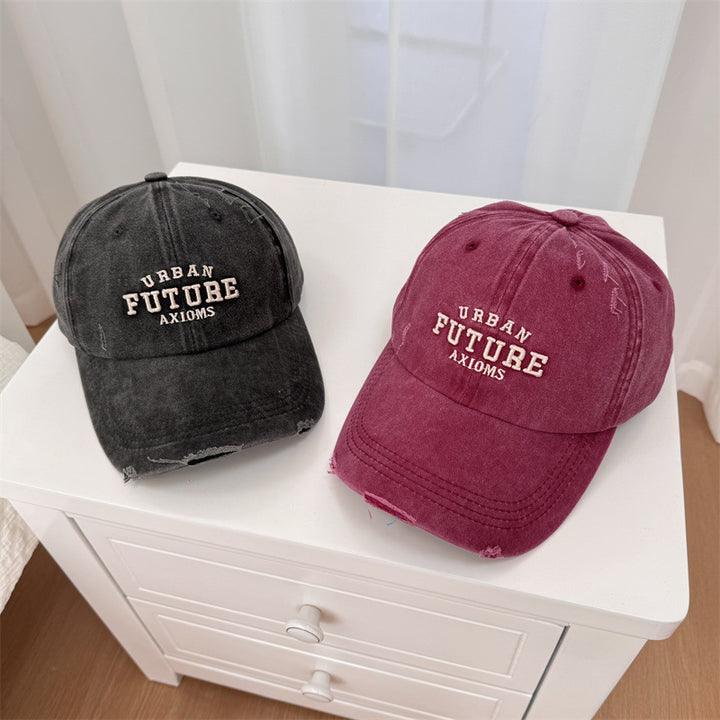 Men's Distressed Cotton Adjustable Baseball Cap Bowlift