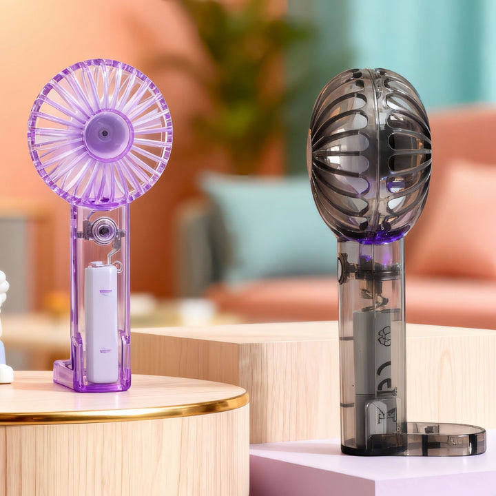 Portable USB table fan with multiple speed settings and LED lighting Bowlift