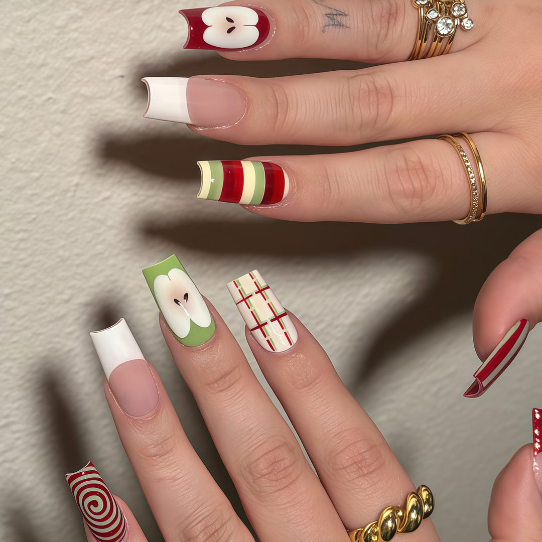 Nail Art Set with Creative Stripe and Dot Patterns Bowlift