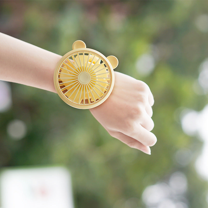 Women Portable Hand Fan with Wrist Strap Function Bowlift