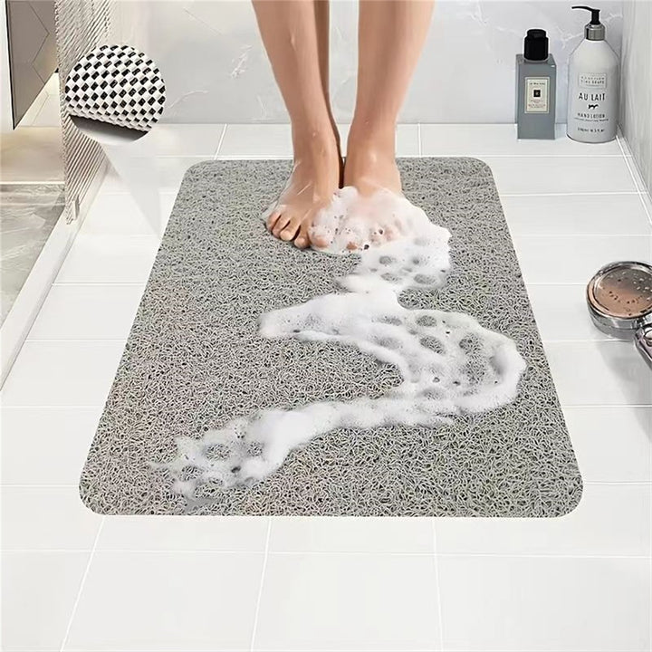 Ultra-absorbent quick-dry textured shower mat with non-slip backing Bowlift